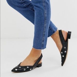 ASOS Design Liberate studded slingback flats